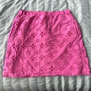 Bubblegum Pink Eyelet Ann Taylor Loft Skirt